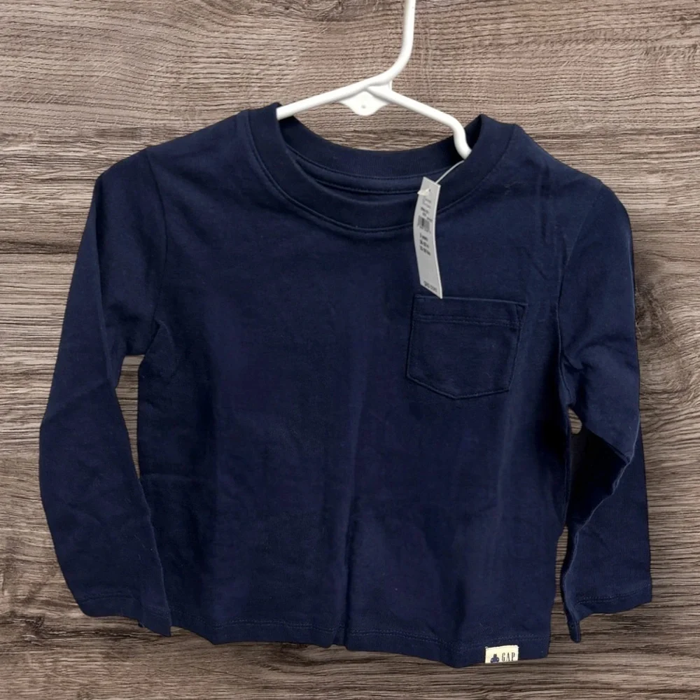 NWT 3T GAP Blue LSS Classic Crew, ofrswlcme, 15% offw2+ bundle